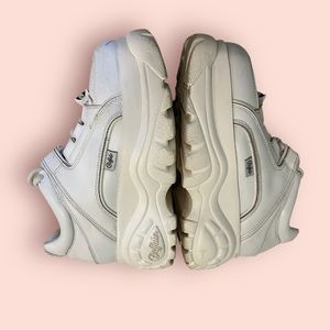 Buffalo Womens Leather Platform Trainers - White - Size 6 - Style 1339-14